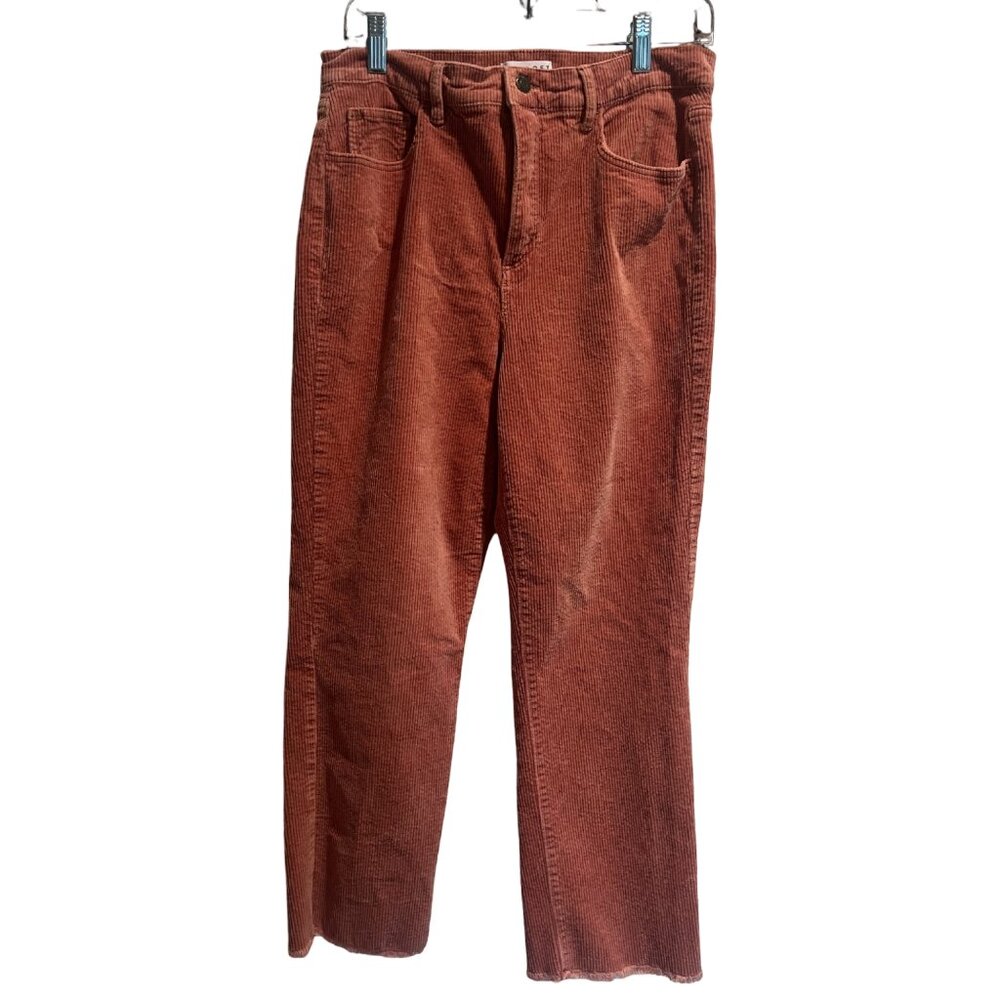 Loft Pants Womens Size 10 Coral Corduroy High Rise Frayed Fall Comfortable